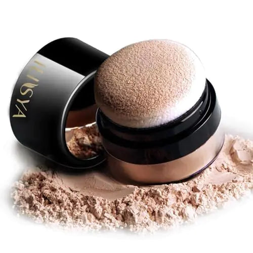 Setting Powder Lightweight Loose Powder Finishing Powder Long-Lasting Face Powder Waterproof with Soft Mushroom Powder Puff & Mirror Natural Finish0.28 Oz (Light Coffee/Natural)